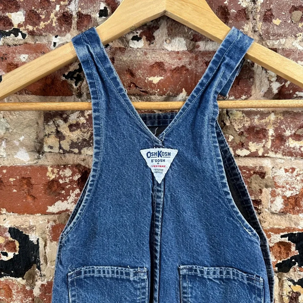 Vintage Oshkosh Jean Denim Toddler Overalls Boys 3T